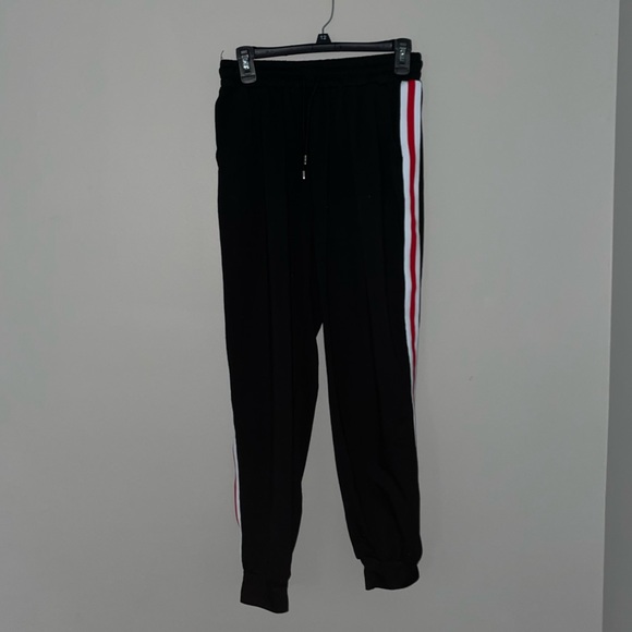 White and red striped black SHEIN pants - Picture 1 of 3